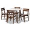Baxton Studio Richmond Mid-Century Light Beige Fabric and Walnut Brown Finished Wood 5-PC Dining Set 180-10815-11082-Zoro - alternate 8